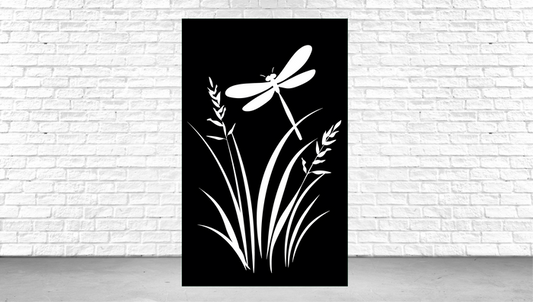 Decorative Panel, Indoor & Outdoor - Dragonfly and Grass