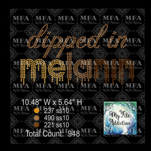 Dipped in Melanin Rhinestone Digital Download File