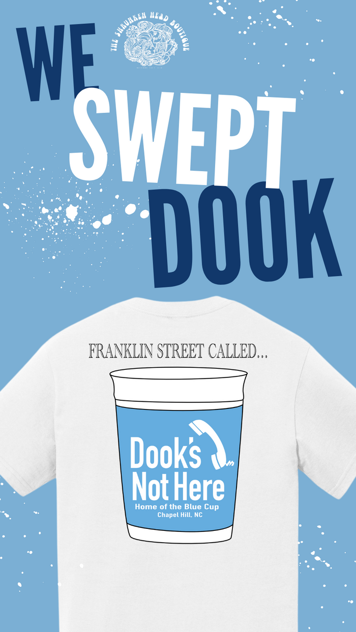 DOOK'S NOT HERE Blue Cup Tee by Chloe Jensen - Lifestyle View - Shrunken Head