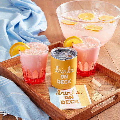 Drinks on Deck Gold Foil Striped Napkins
