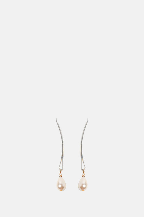 Beatriz Palacios Drop Pearl Silver Hairpins.