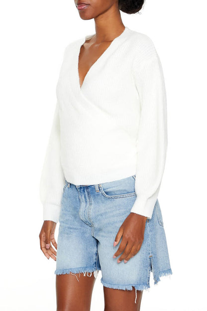 Drop-Sleeve Wrap Sweater