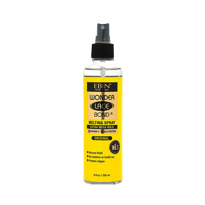 EBIN Wonder Lace Bond Melting Spray extra mega hold lace wig spray for secure edge hold and no residue