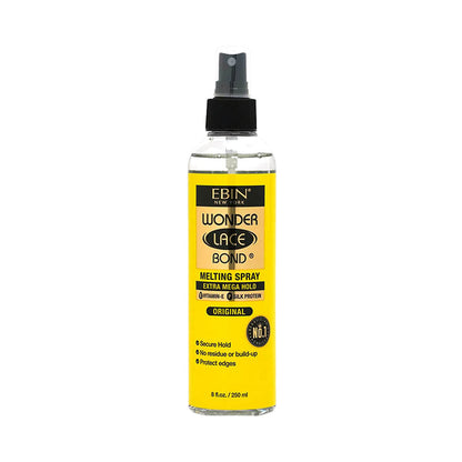 EBIN Wonder Lace Bond Melting Spray extra mega hold lace wig spray for secure edge hold and no residue