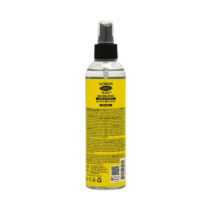 EBIN Wonder Lace Bonds yellow spray bottle extra mega hold lace wig spray for secure long lasting wig hold