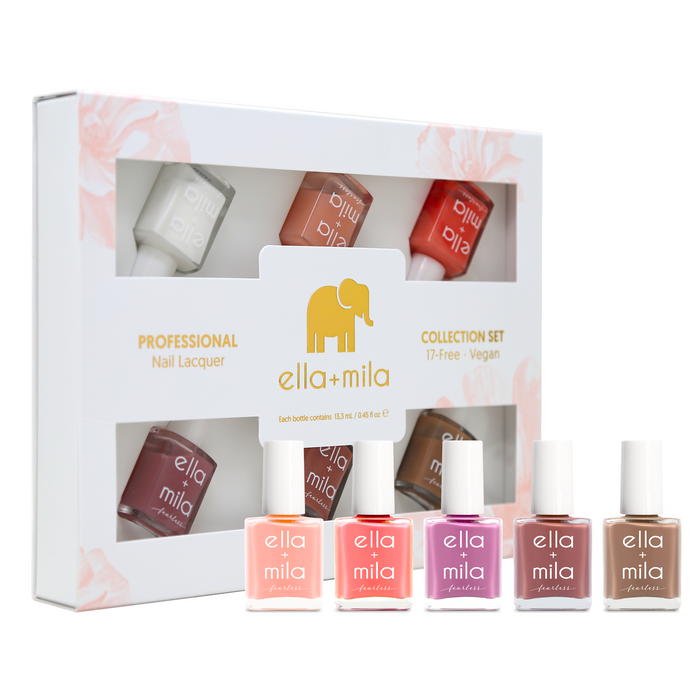 Fearless Collection 6-pack milky nail polish set in its gift box – ella+mila