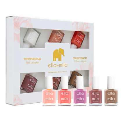 Fearless Collection 6-pack milky nail polish set in its gift box – ella+mila
