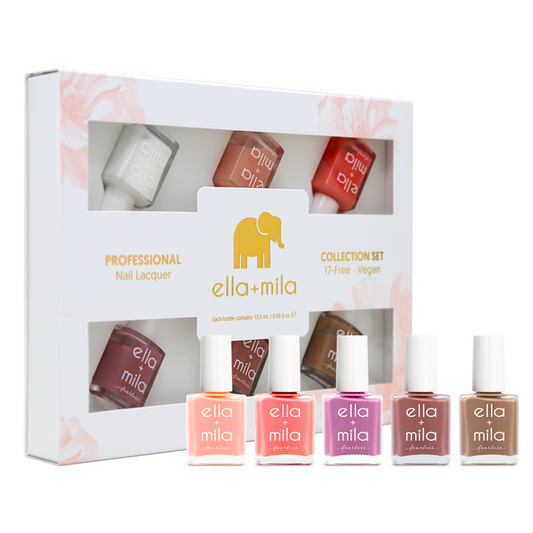 Fearless Collection 6-pack milky nail polish set in its gift box – ella+mila
