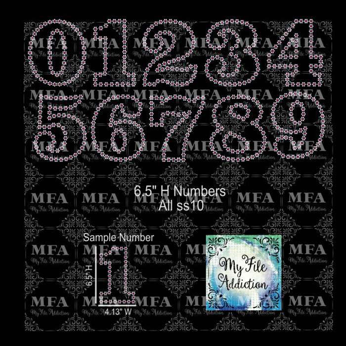 Flower Numbers Rhinestone Digital Download File