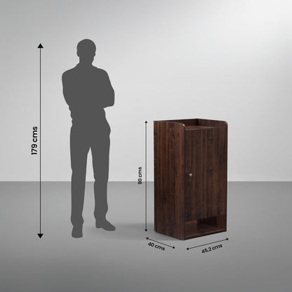 Footsie|Engineered|Wood|Vertical|Shoe|Rack|1|Door|10|Pair|Dark|Walnut