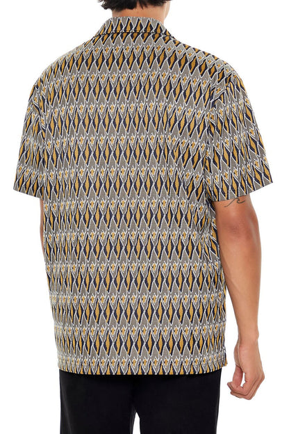 Geo Print Button-Up Shirt