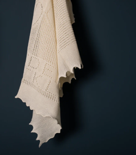 G..H. Hurt and Son Teddy Alphabet Baby Shawl - Cream