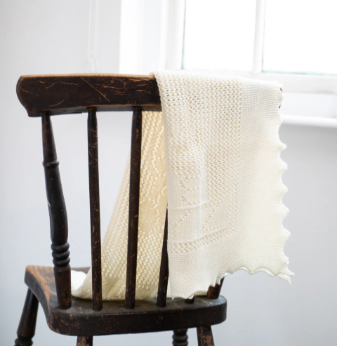 G..H. Hurt and Son Teddy Alphabet Baby Shawl - Cream