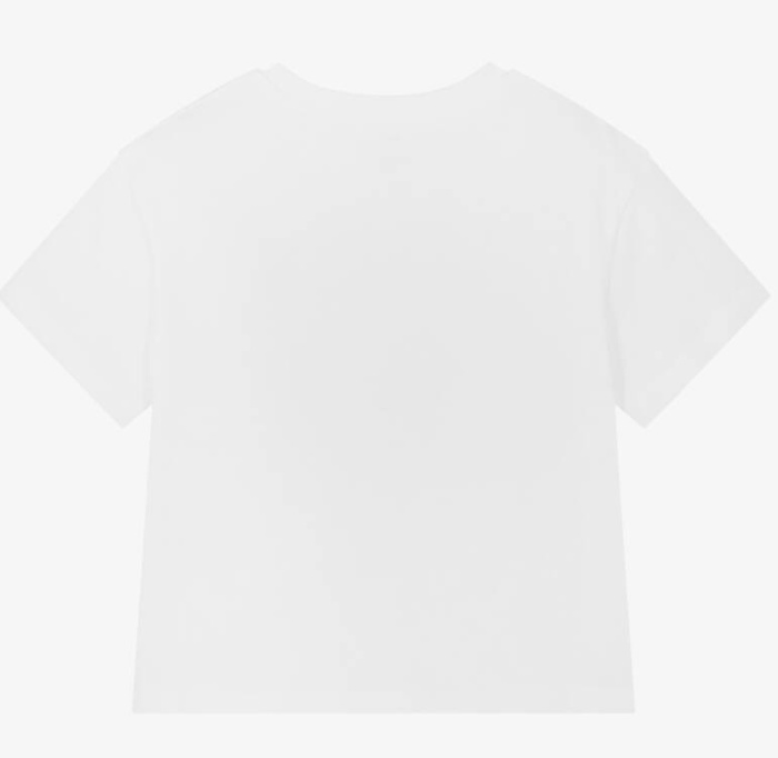 MICHAEL KORS Girls Ivory Cotton Metallic Logo T-Shirt