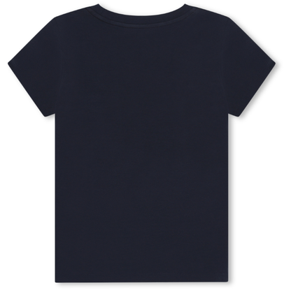 MICHAEL KORS Girls Navy Blue & Gold Logo T-Shirt