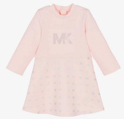 MICHAEL KORS Girls Pink Jersey Monogram Dress