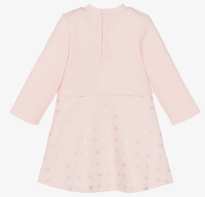 MICHAEL KORS Girls Pink Jersey Monogram Dress