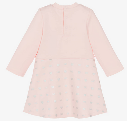 MICHAEL KORS Girls Pink Jersey Monogram Dress