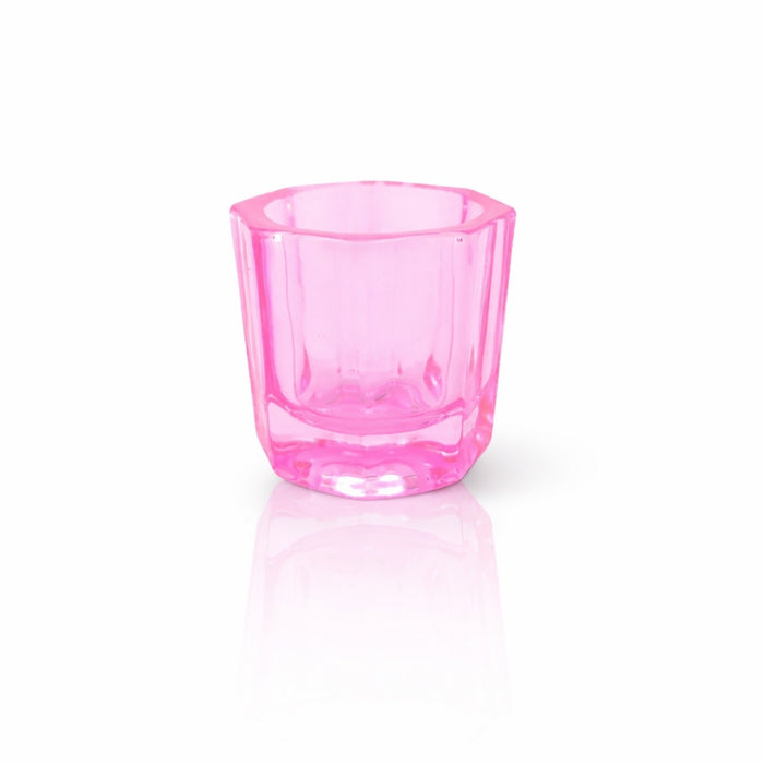 Glass Dappen Dish for Tint Mixing in Pink