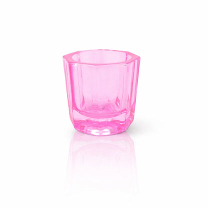 Glass Dappen Dish for Tint Mixing in Pink