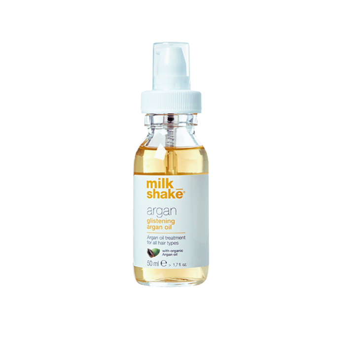 Bottle of milk_shake argan oil on a white background