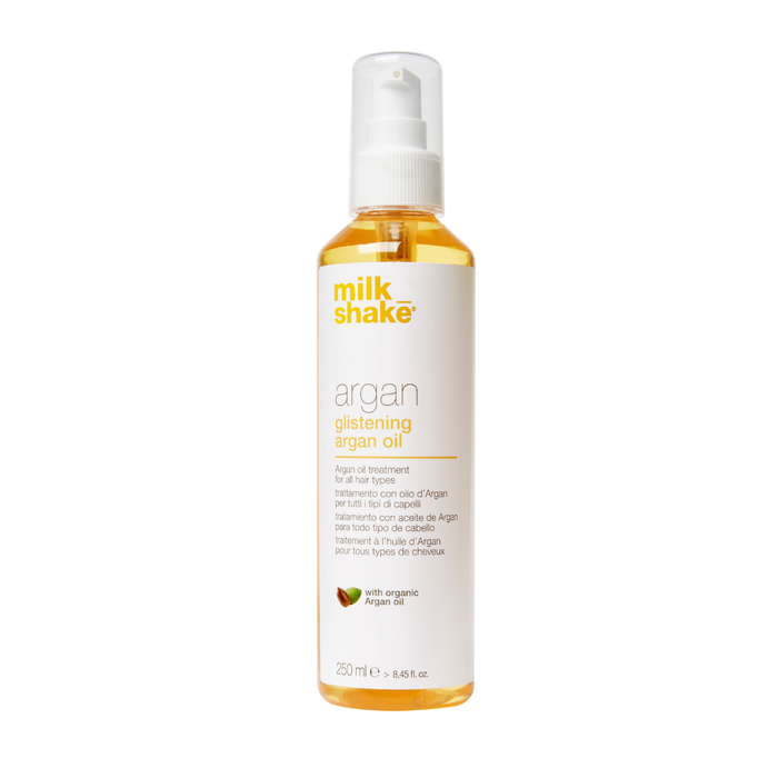 Bottle of milk_shake argan oil on a white background
