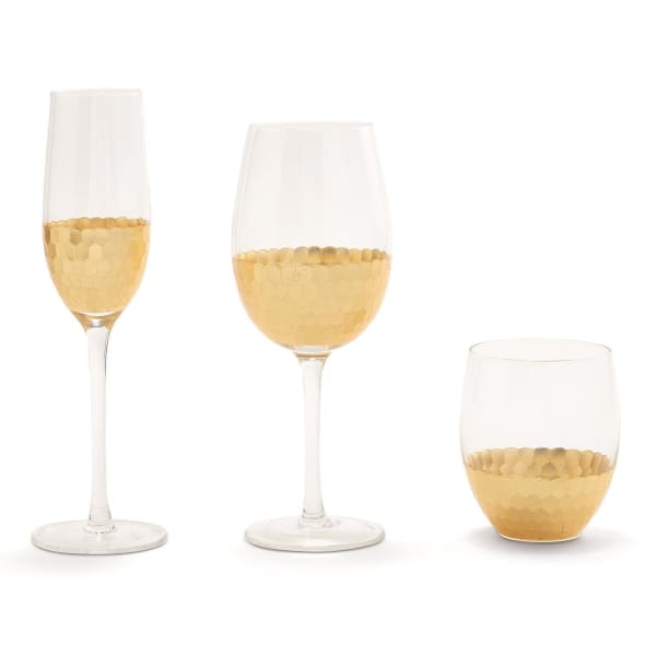 Gold Faceted Stemware