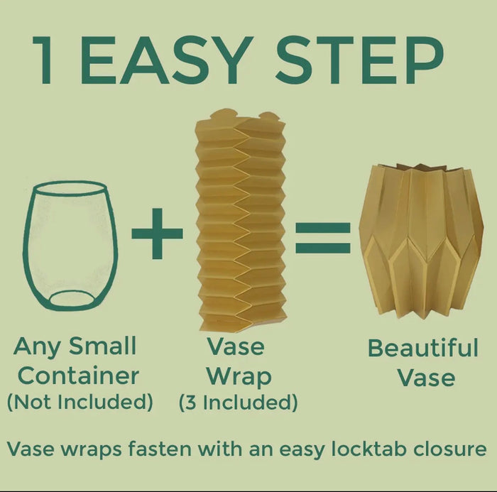 Gold Foil Paper Vase Wraps