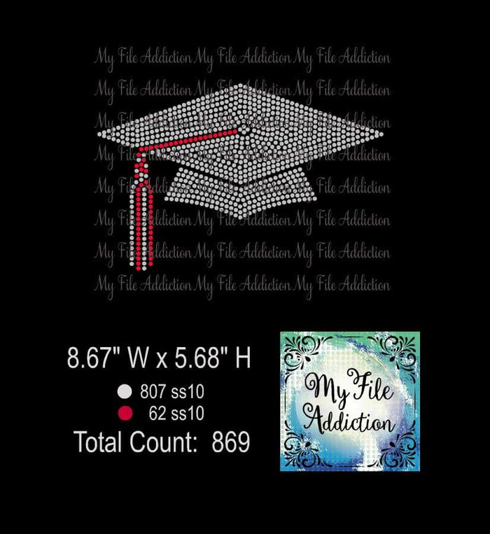 Graduation Cap Rhinestone Digital Download File - My File Addiction