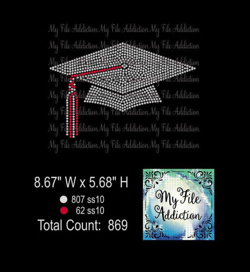 Graduation Cap Rhinestone Digital Download File - My File Addiction