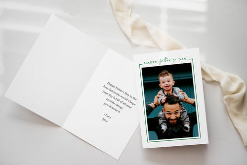 Green Border Father's Day 5x7 Folding Card