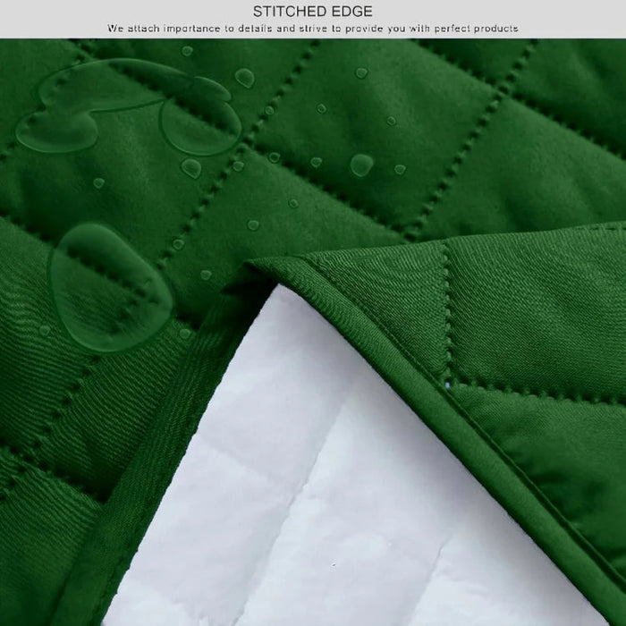 Green Waterproof Quilted Sofa Cover
