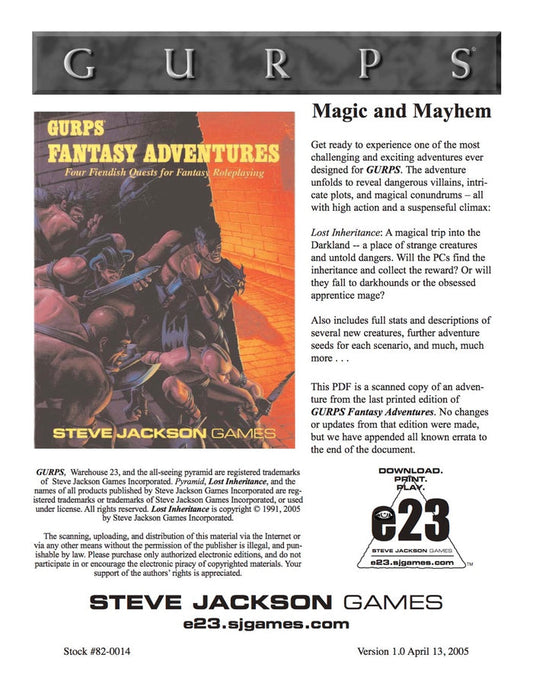 GURPS Classic: Fantasy: Lost Inheritance