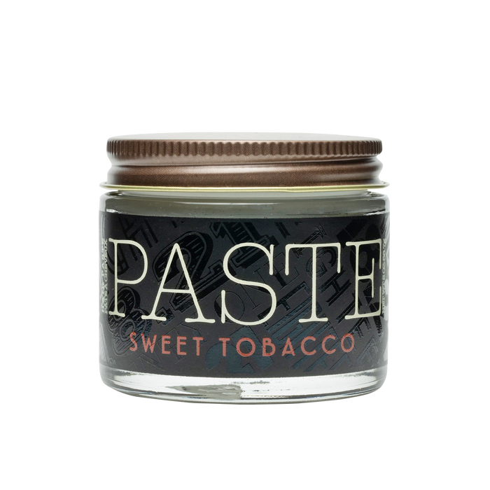 Jar of 'Sweet Tobacco' paste with a brown lid on a white background