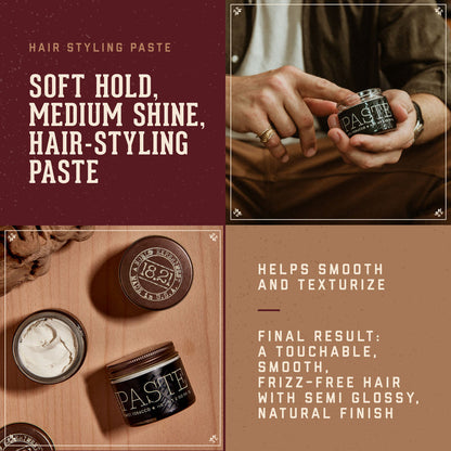 Hair Styling soft hold, medium shine paste.  Helps smooth and texturize. Final Result: a touchable, smooth, frizz-free hair with semi glossy, natural finish