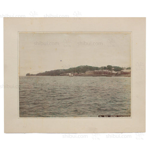 Hand Tinted Albumen of Bund Yokohama | Antique Japanese Photograph
