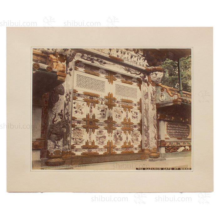Hand Tinted Albumen of Karamon Gate | Antique Japanese Photograph