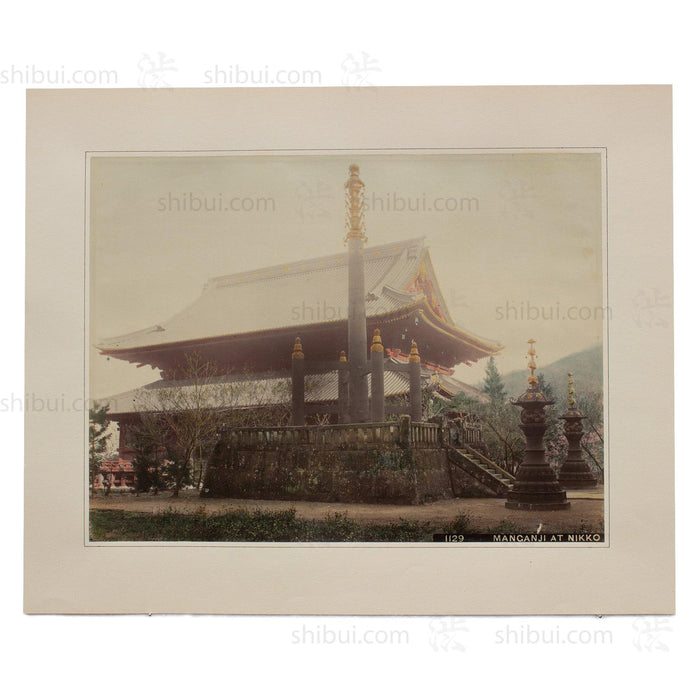Hand Tinted Albumen of Manganji at Nikko | Antique Japanese Photograph