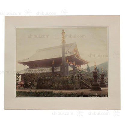 Hand Tinted Albumen of Manganji at Nikko | Antique Japanese Photograph
