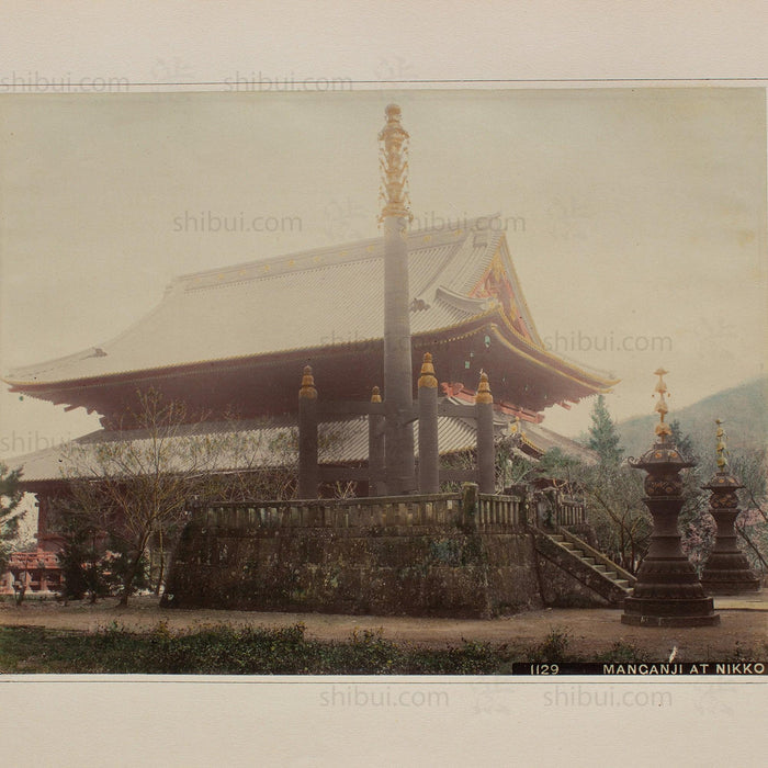 Hand Tinted Albumen of Manganji at Nikko | Antique Japanese Photograph