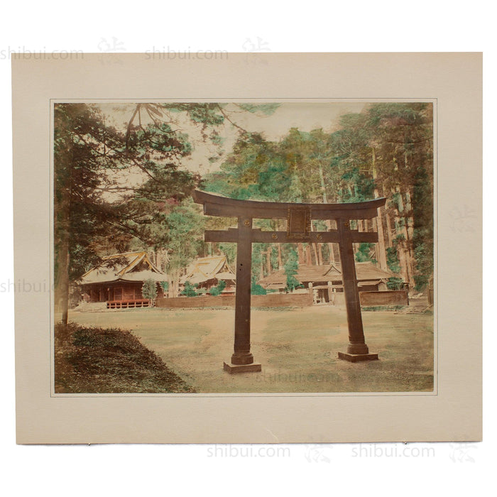 Hand Tinted Albumen of Torii Gate | Antique Japanese Photograph