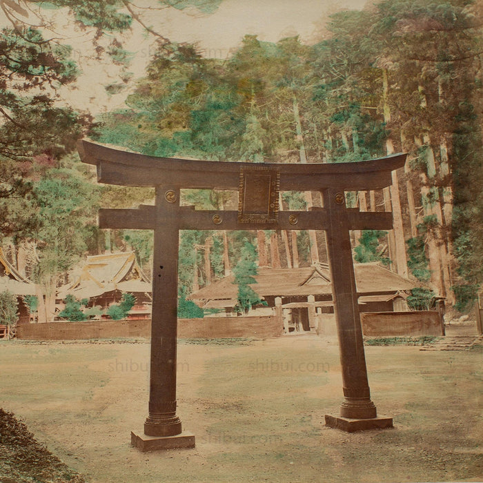Hand Tinted Albumen of Torii Gate | Antique Japanese Photograph