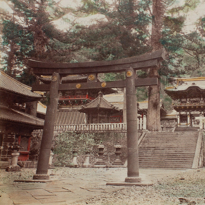 Hand Tinted Albumen of Toshogu Shrine | Antique Japanese Photograph