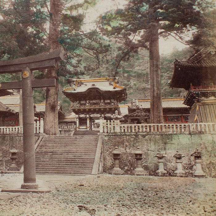 Hand Tinted Albumen of Toshogu Shrine | Antique Japanese Photograph