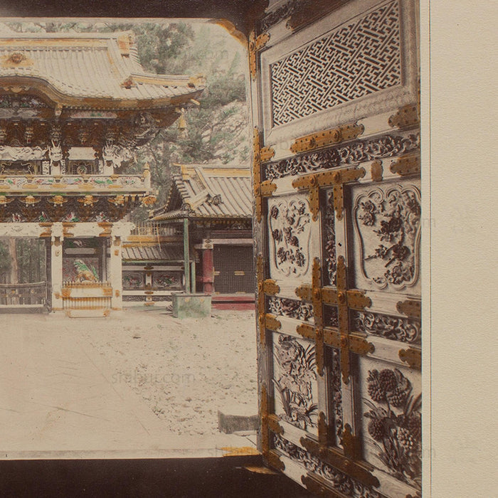 Hand Tinted Albumen of Yomeimon Gate | Antique Japanese Photograph