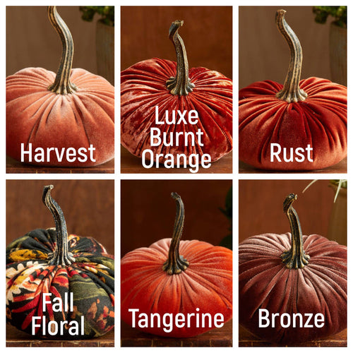 Handmade Small Velvet Pumpkins