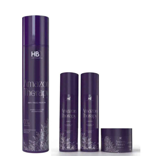 HB HAIR SOLUTION Amazon Therapy Brazilian Anti Frizz Hair Treatment Set - DOKAN