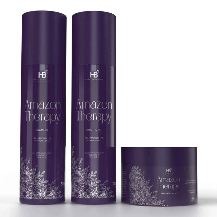 HB HAIR SOLUTION Amazon Therapy Brazilian Anti Frizz Hair Treatment Set - DOKAN