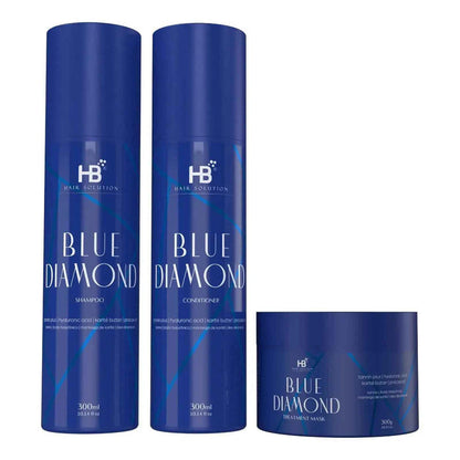 HB HAIR SOLUTION Blue Diamond Brazilian Anti Frizz Hair Treatment Set - DOKAN