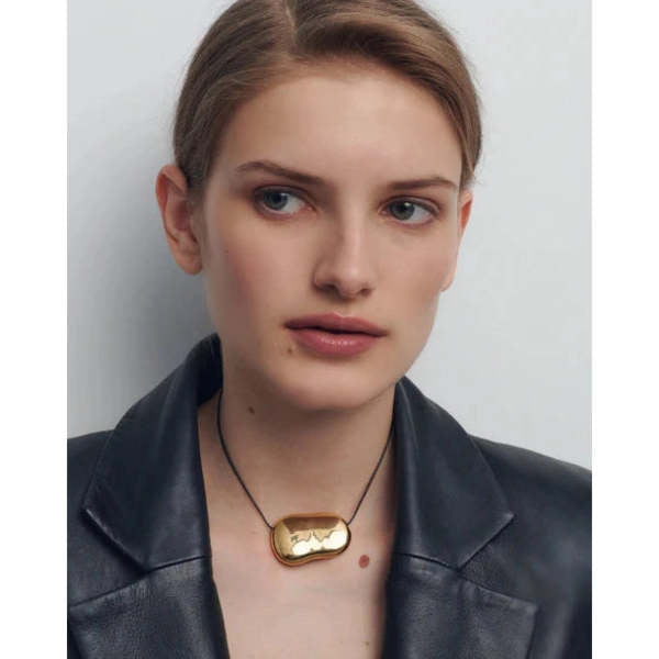 Heaven Mayhem Julia Necklace | Gold & Black Statement Cord Necklace